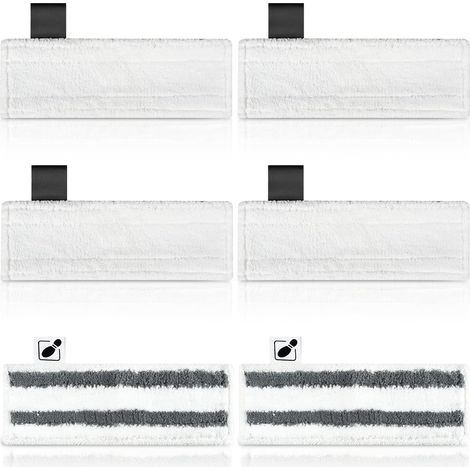 6 Stück Bodentücher Ersatzteile für Kärcher Dampfreiniger SC 1 SC 2 SC 3 SC 4 SC 5 SI 4 EasyFix, Waschbar Mikrofaserbezug für Alle Böden(4 Bodentücher + 2 Schleif tücher) (1/5)