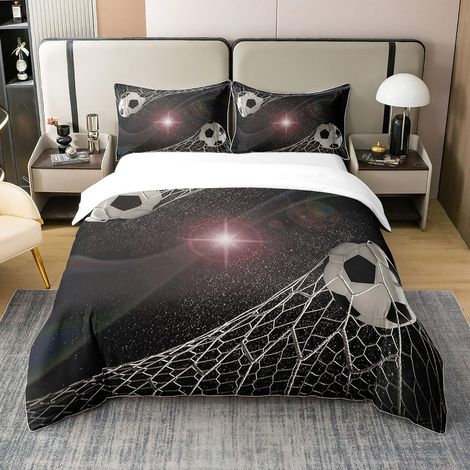 Football 100% Coton Housse de Couette 140x200cm Rugby Sport Parure de Lit Enfants garçons Filles Galaxy Star Football Match Literie Set Sports Ensemble de Literie - 140 x 200 cm + 1 taie d'oreiller 65 (1/5)