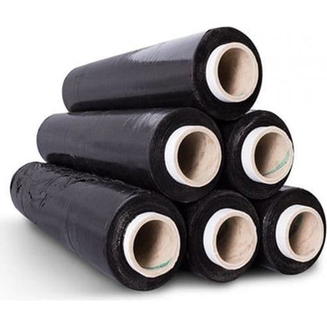 12 x Black Shrink Pallet Wrap Rolls 400mm (Standard Core)