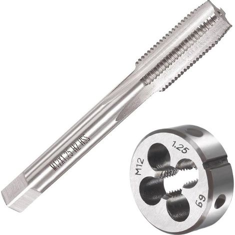 M12 X 1,25 Métrique Tarauds et Filières, M12 X 1,25mm Kit de Taraudage et Filetage HSS Tarauds à Main Droite Filetage (1/5)
