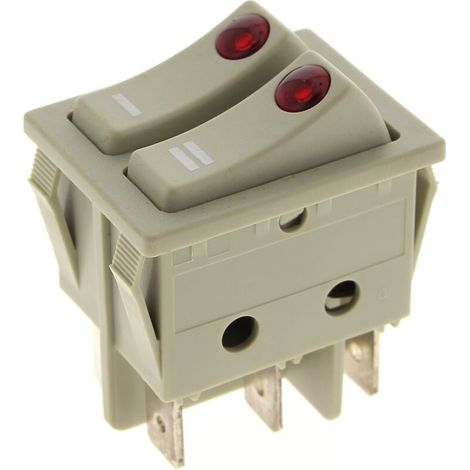 Interrupteur 6 cosses double a voyants - radiateur (1/2)