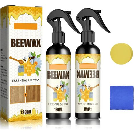 Natural Micro-Molecularized Beeswax Spray,Spray De Cire D'abeille Molécularisée,Cire D'abeille Pour Meubles,Sols,Tables,Armoires,2 120 ml (1/5)