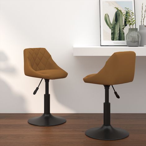 Chaises de salle à manger pivotantes Géométrique 2 pcs-Chaise de cuisine Marron 468118 (1/5)