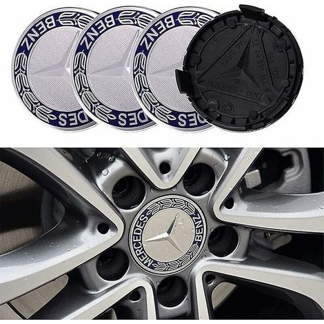 4-teiliger Radkappensatz für Mercedes-Benz 75 mm – Blau (1/4)
