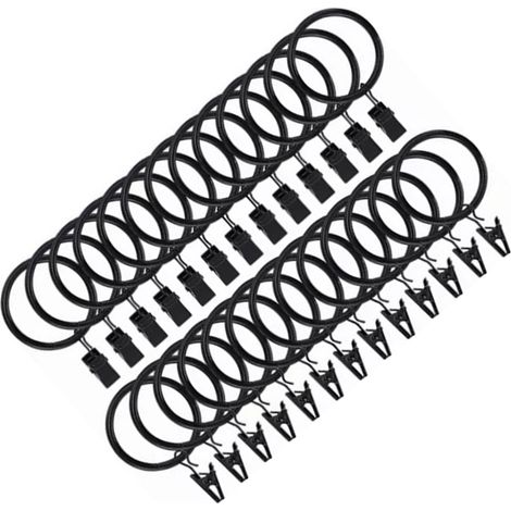 40 anneaux de rideaux de 38 mm, robustes et résistants, pour hôtels, restaurants et bars. (1/5)