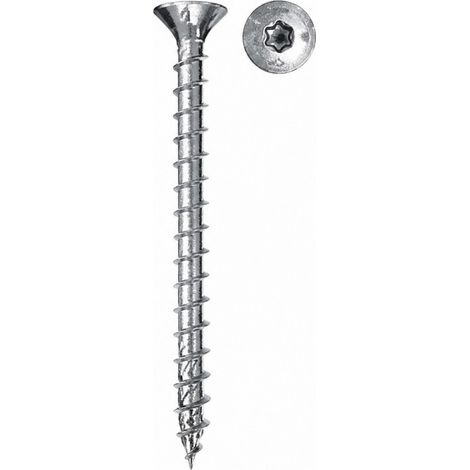 Tornillos PowerFast II FPF II CTF, 50x35 BC, cabeza avellanada, engarce TX, rosca total, cincado, caja 500 Fischer 670353