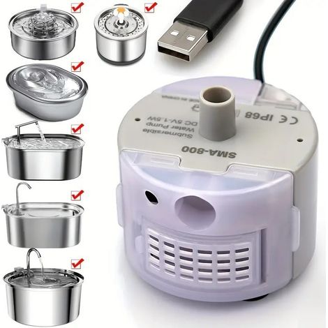 Pompe à eau de rechange pour fontaine à eau pour animaux - Pompe à eau SMA-800 - Pompe de filtration, fonctionnement silencieux (1/4)