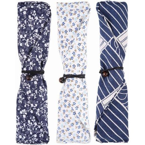 Set mit 3 Besteckaufbewahrungsbeuteln im japanischen Stil, ideal für Reisen und Outdoor-Aktivitäten. – 26 x 6 x 1 cm (1/4)