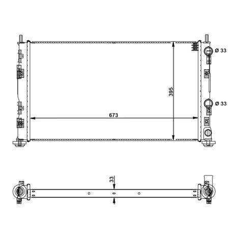 Radiateur, refroidissement du moteur NRF 53733 CHRYSLER 5017619AA 5017620