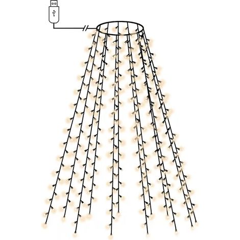 Catena luminosa decorativa per interni ed esterni 210 cm 210 LED effetti vari atmosfera festiva in PVC bianco freddo 020046775