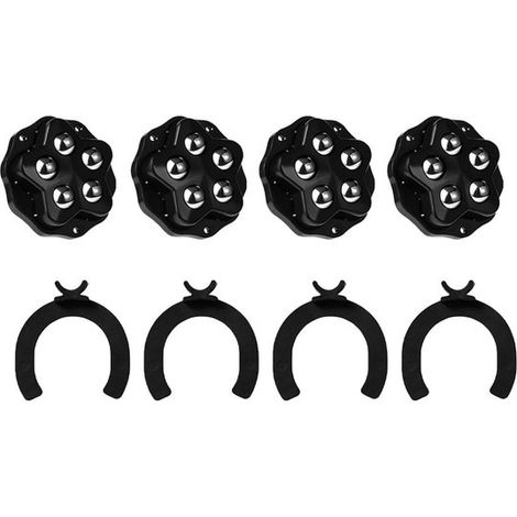 Petites roulettes pour meubles, petites roulettes à billes auto-adhésives, roulettes pour meubles, boîte de rangement, ustensiles de cuisine - noires (1/5)