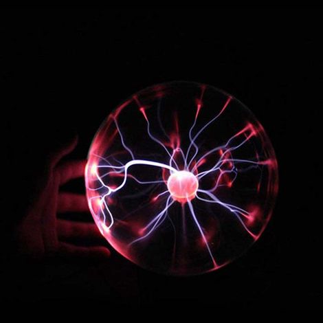 Boule ionique électrostatique en verre 3 pouces, lampe de fête colorée USB avec base lumineuse (1/5)