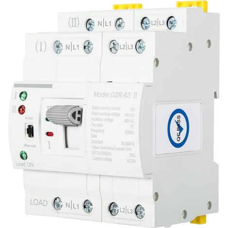 Commutateur de Transfert,G2R 4P Commutateur de Transfert Automatique ATS Commutateur de Transfert Automatique à Double Alimentation Sélecteurs électriques 220V 63A Rail DIN (1/5)