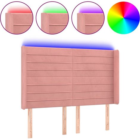 Maison Exclusive - Testiera a LED rosa 147x16x118/128 cm in Velluto