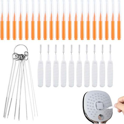 40 Outils Nettoyage,Pics Acier Inoxydable,Brosses Nylon,Anti-Colmatage,Salle Bain (1/5)