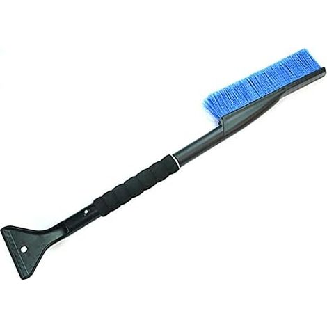 Grattoir à neige, grattoir à neige 2 en 1 balai à neige voiture brosse à neige pelle pour voiture, ABS + PVC + EVA pare-brise neige givre grattoir - bleu (1/5)
