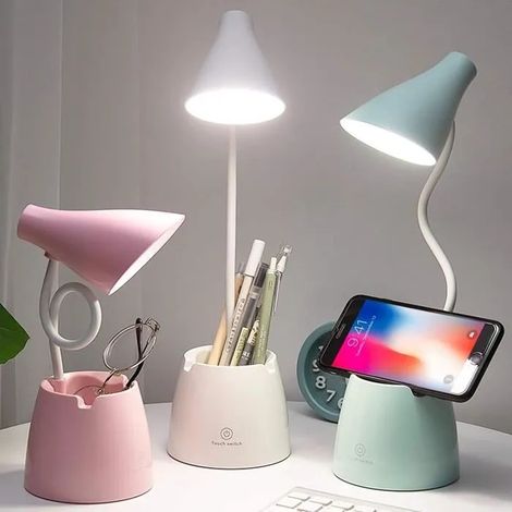 lampe table LED 3 modes d'éclairage et capteur tactile,à intensité variable pour la lecture, l'étude, le travail(vert) (1/4)