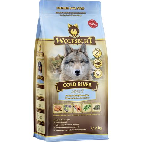 Wolfsblut Cold River Hundetrockenfutter Adult getreidefrei 2 kg Forelle Trockenfutter