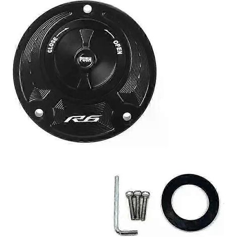 Pour Yamaha YZF R1m R1 R3 R15v3 R15m R15 V4 Bouchon de réservoir d'essence sans clé, accessoires en aluminium (R6 NOIR) (1/5)