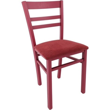 Sedia in legno Cromica colore cremisi (1/2)