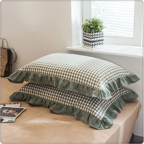Coton Simple Tillowcases Taie d'oreiller Sham Simple Home Hôtel Literie Soft Oreiller Cover Cadeau pour Couple 48x74cm