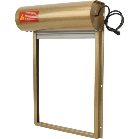 Commande automatique de porte de poulailler (mode manuel/temporisation), 100-240 V, robuste, avec affichage LED, pour canards et oies. Prise britannique dorée. (1/5)