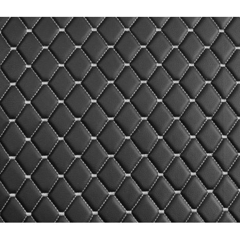 Tapis en cuir noirs avec surpiqûre blanche pour MAN TGX, automatique, petite boîte, un tiroir, similicuir, capitonnés, Luxe Ka