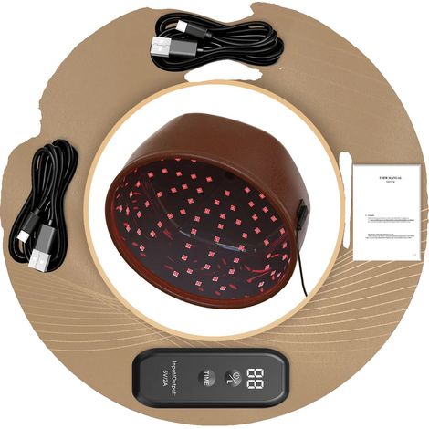 Casque de Croissance Capillaire Laser, Double Longueur d'Onde, Ajustement Réglable, 1 ensemble (1/2)