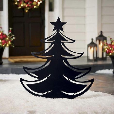 Silhouettes de sapin de Noël en acrylique - Décoration festive pour la maison et les fêtes (1/4)