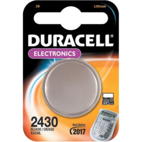 batteria a bottone Duracell pila CR2430 specialistica 24,5x3 mm