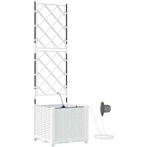 Maison Exclusive - Vaso da giardino Bianco 40 x 40 x 142 cm Plastica