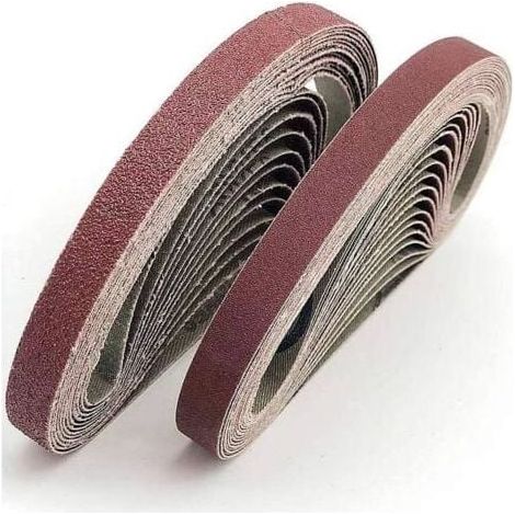 ZVD-Bande abrasive 13x457 mm.5 sortes de gravier mixte (6(40/80/120/180/320).Ensemble de Bandes Abrasives,pour Black & Decker Powerfeileponceuses à bande(30 pièces) (1/4)