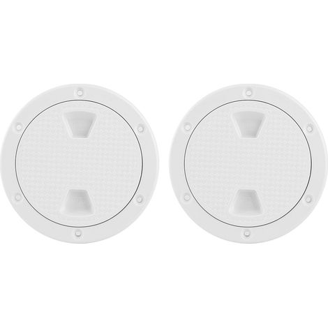 Coperchio di ispezione rotondo in plastica ABS bianca per ponte di imbarcazione, 2 pezzi, 4 pollici, per yacht e imbarcazioni. (1/5)