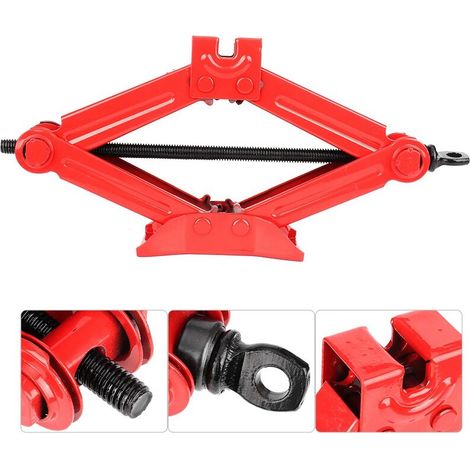 Gato de emergencia para coche de acero cromado, herramienta de soporte para elevación, gato de tijera de 45 mm (1/3)