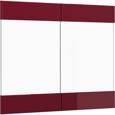 Façade de cuisine R-Line, Rouge brillant, 79.2x59cm façade de meuble pour meuble mural vitré, Vicco (1/5)