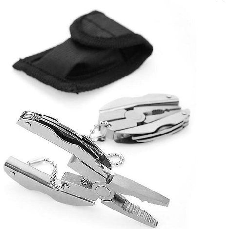Mini pince de poche multifonction portable pliable multifonction porte-clés pour randonnée, camping