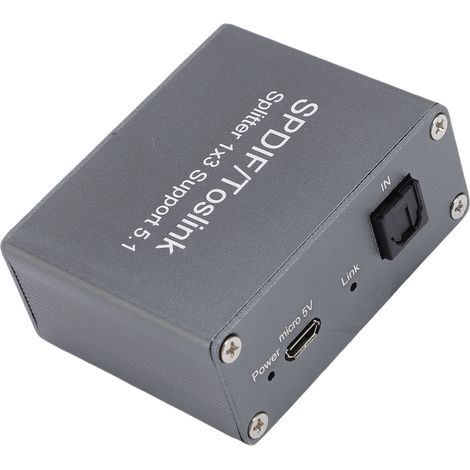 Répartiteur de son optique numérique 1x3 pour Interface Toslink SPDIF 1 en 3 sorties en alliage d'aluminium avec Support de câble Dolby-Ac3 (1/5)
