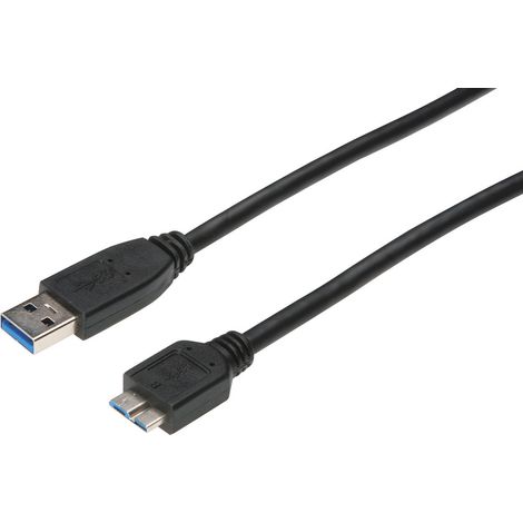 Digitus USB-Kabel USB 3.2 Gen1 USB-A Stecker, USB-Micro-B 3.0 Stecker 1.00 m Schwarz AK-300116-010