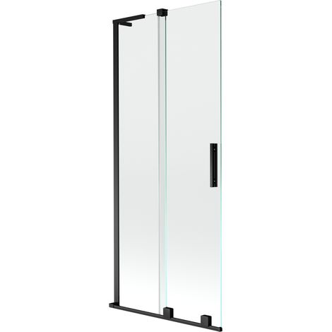Mexen Velar L paroi de baignoire coulissante à 2 panneaux 85 x 150 cm, transparente, noire - 896-085-003-01-70 (1/2)