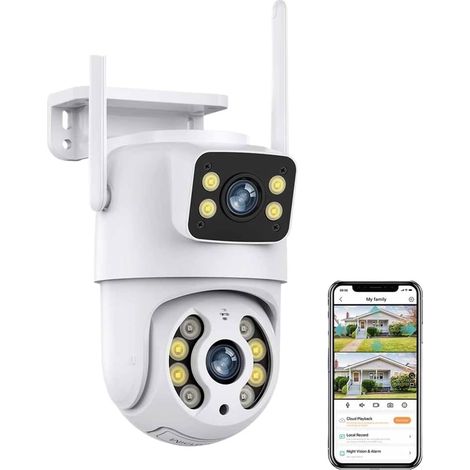 Caméra IP WiFi Double Objectif 6 MP for extérieur, sécurité Domestique sans Fil, vidéosurveillance avec détection Humaine, Double écran(ADD 32G) (1/5)