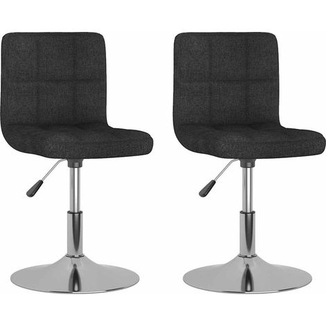 Maison Exclusive - Esszimmerstühle 2 Stk. Drehbar Schwarz Stoff (1/5)