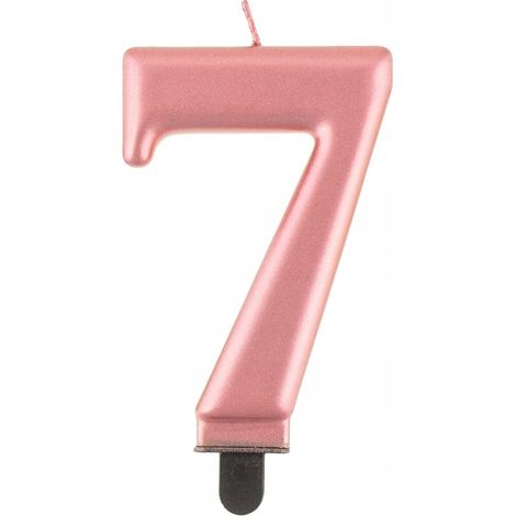 Candela numero 7, oro rosa, 8 cm, 1 pz.