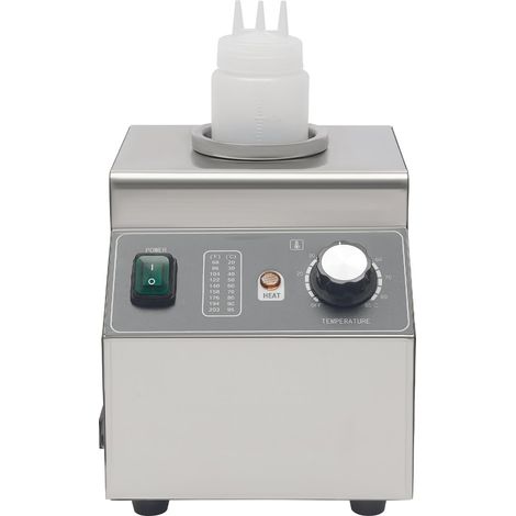 Chauffe-Sauce Électrique, Chauffe Sauce Professionnel 680ml, Acier Inoxydable 201, Température Réglable 30-85°C, Distributeur de sauce pour Restaurant Café Boulangerie, Comptoir 100W 220V