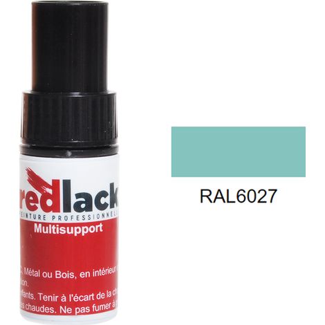 Flacone per ritocchi con pennello 9ml – RAL 6027 – Verde chiaro – lucido – multisupporto – Redlack