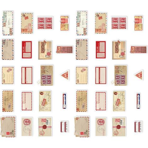 40 autocollants vintage multifonctionnels pour scrapbooking, carnets et lettres de confession. (1/5)