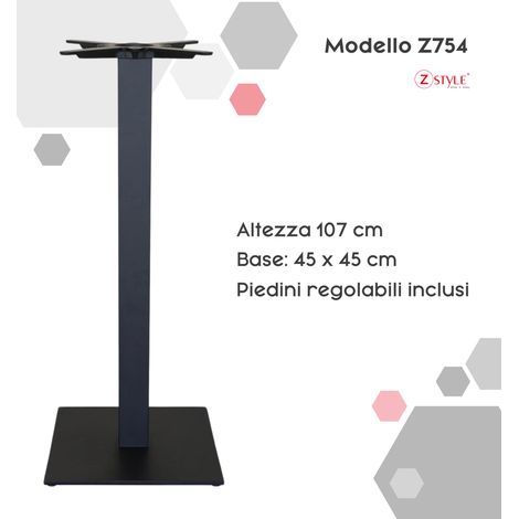Base per tavoli in metallo - ZStyle  Z754: 45 x 45 x H107 cm  base tavolo, gamba tavolino , piede centrale, metallo, per catering bar ristoranti bistrot - basamento - per interno / esterno (1/3)