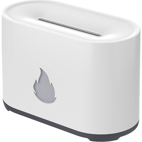 Diffuseur d'huiles essentielles ultrasonique 3D avec flamme simulée - Humidificateur d'air silencieux portable pour bureau et maison (Blanc) (1/5)