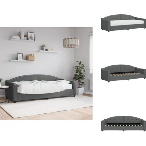 Tagesbett mit Matratze Dunkelgrau 80x200 cm Stoff - Tagesbett Mit Matratze - Tagesbetten Mit Matratze - Tagesbett - Sofabett (1/5)