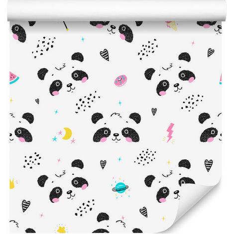 Carta da parati con motivo panda per soggiorno e camera da letto, 50x1000 cm (1/5)