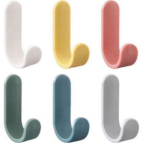 CCYKXA 12 Pieces Colorful Self Adhesive Hooks, Self Adhesive Wall Hooks for Bathroom Toilet Towel Holder Kitchen Office Coat Racks Kids Towel Hooks (1/5)